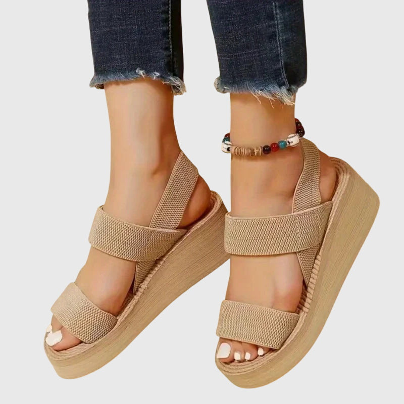 Kelsey minimalist thick sole platform sandals with ankle strap