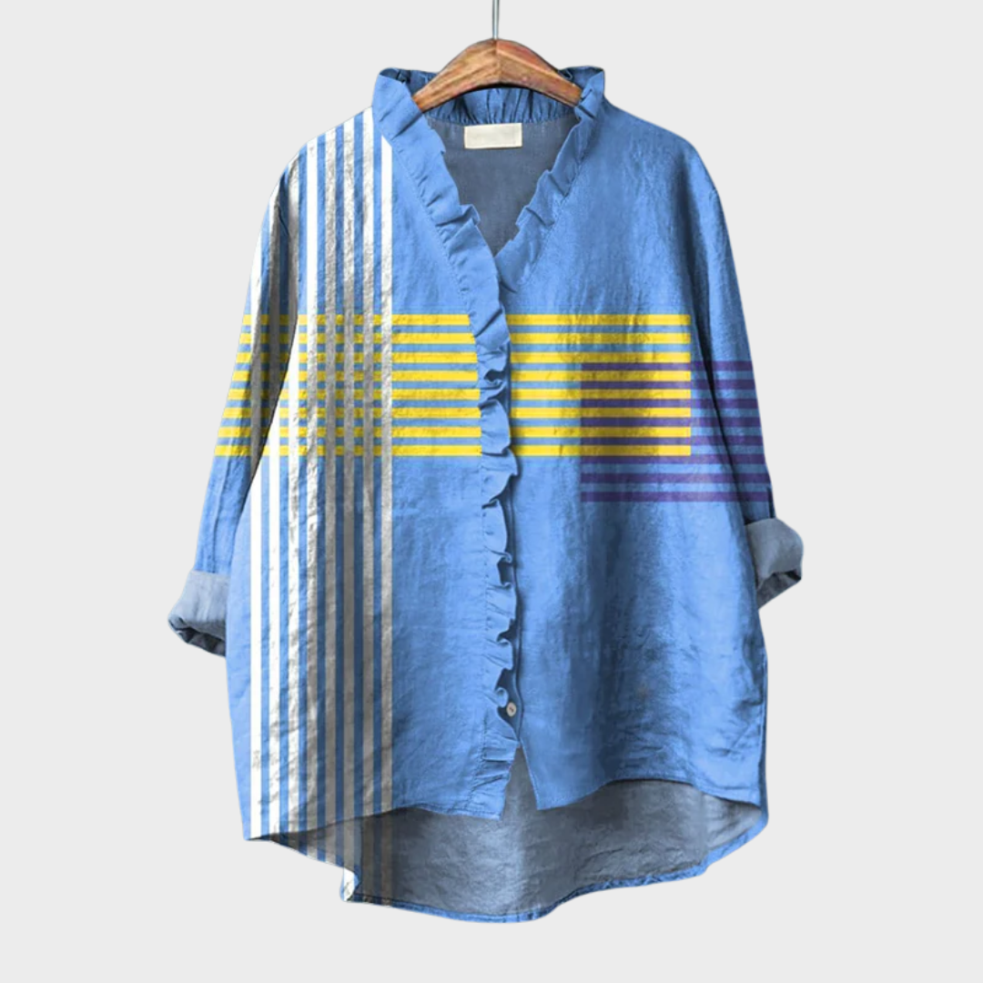 Tina timeless elegant summer blouse with artistic pattern