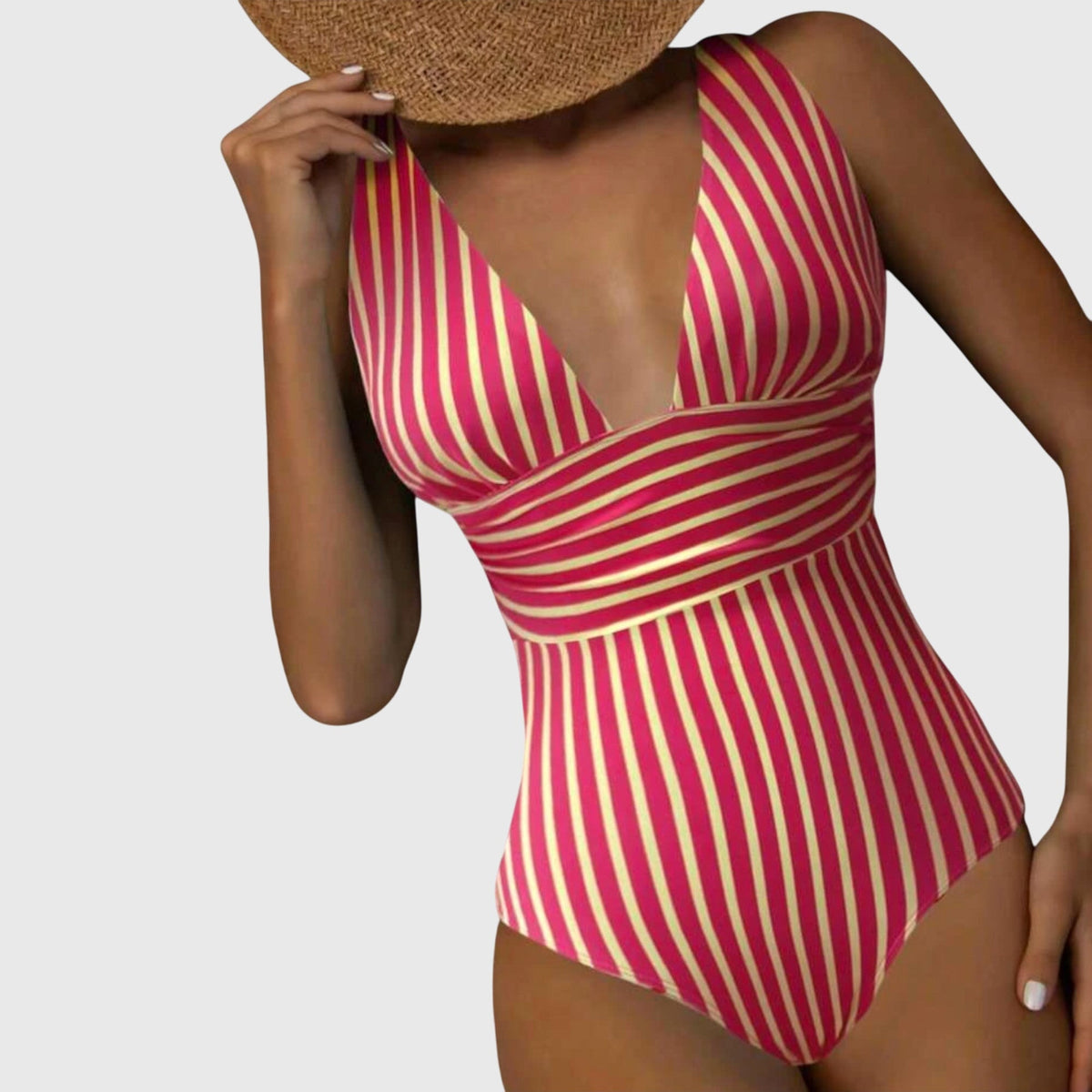 Sidonie - Striped One-Piece Swimsuit with Support