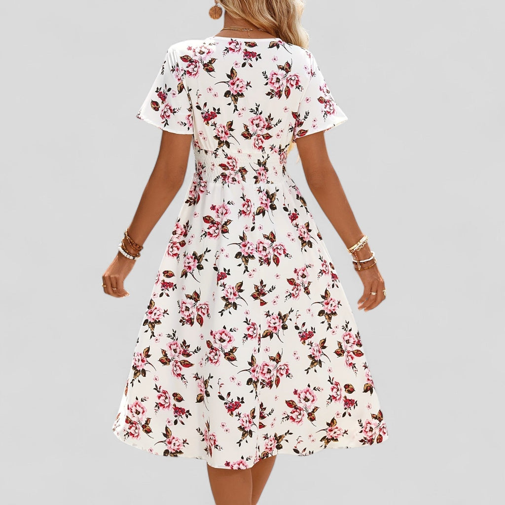 Lisette - Wrap-Look Summer A-Line Midi Dress