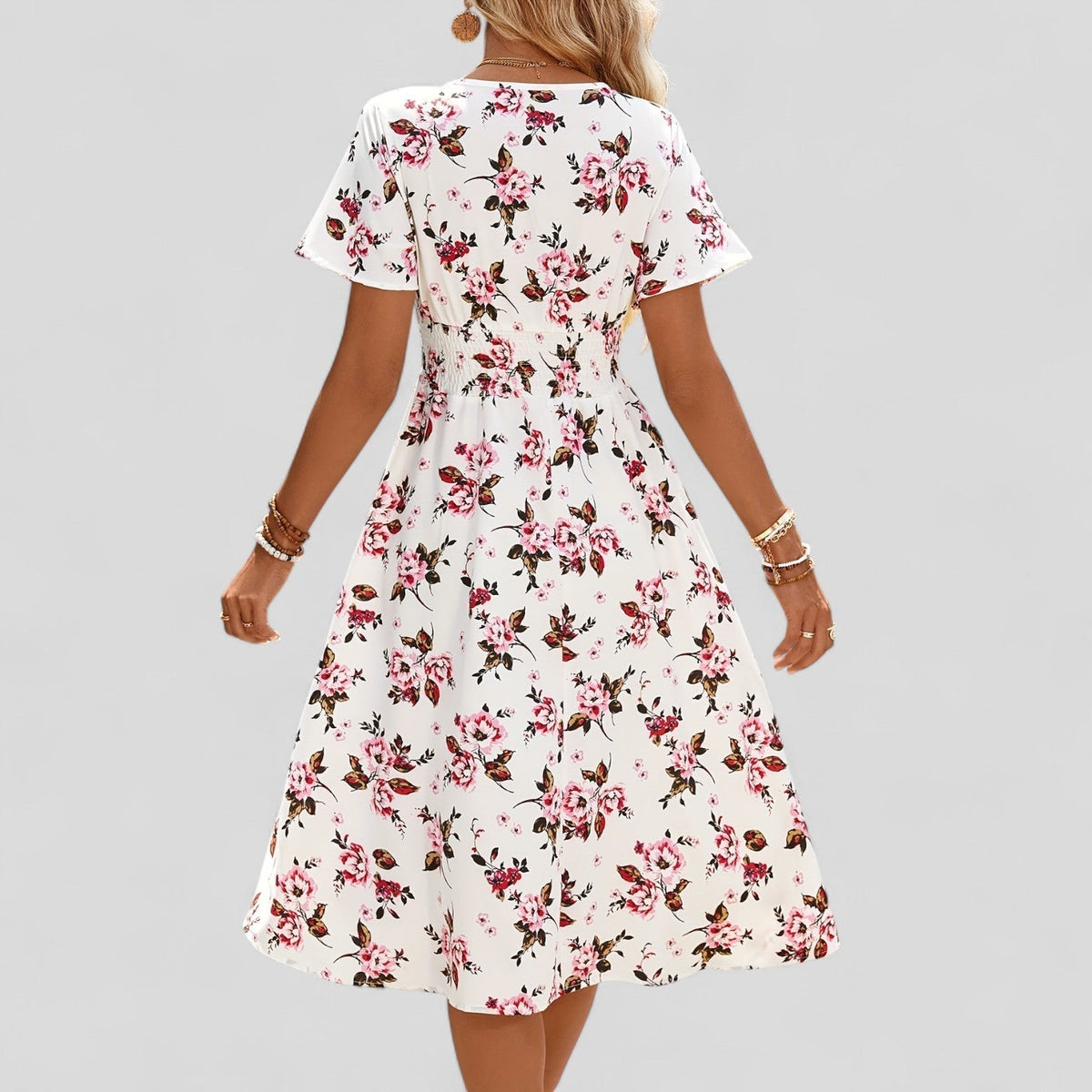 Lisette - Wrap-Look Summer A-Line Midi Dress