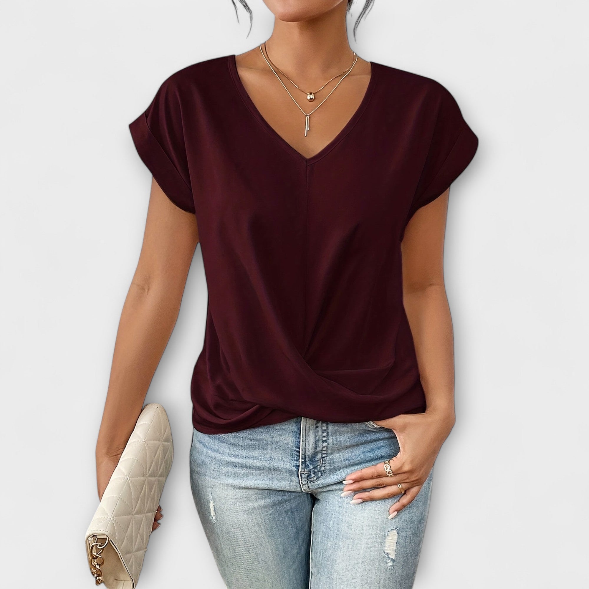 Claire - Elegant V-Neck Top