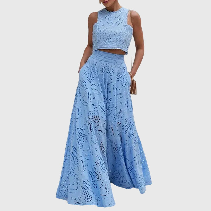 Tatiana - Elegant Crop Top and Maxi Skirt Set