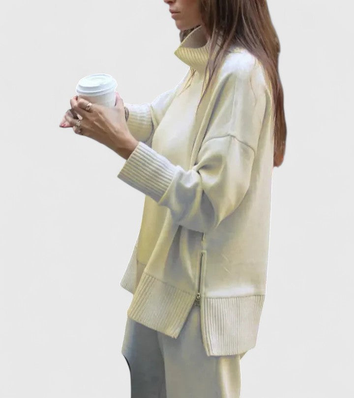 Avery - Sophisticated High-Neck Knit Set