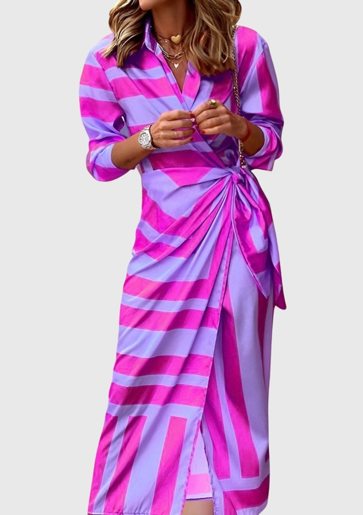 Everly - Elegant Printed Wrap Dress
