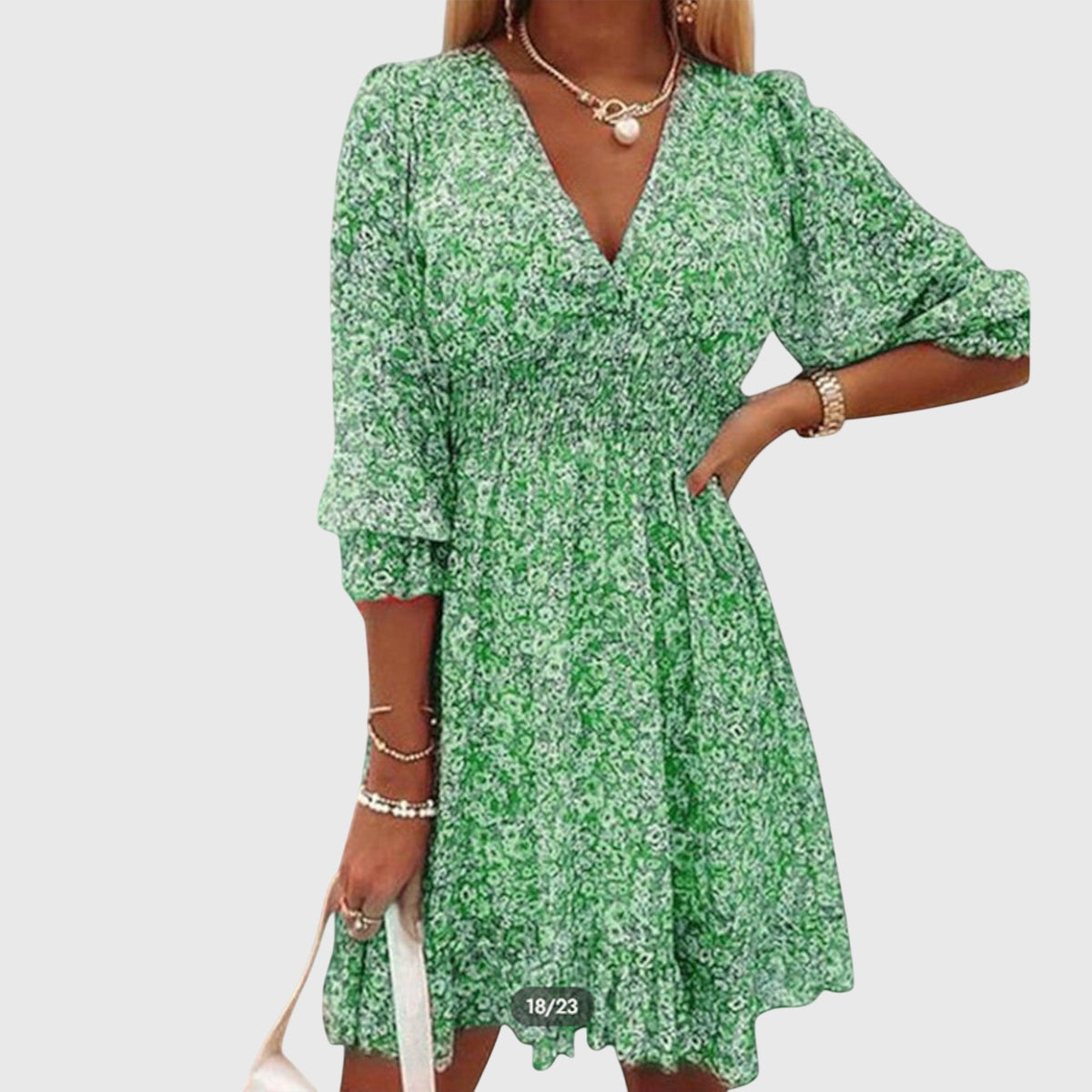 Christine | Floral Puff Sleeve Summer Dress