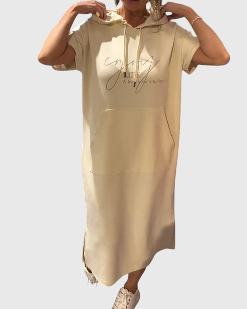 Marlowe - Casual Hooded Sweatshirt Dress