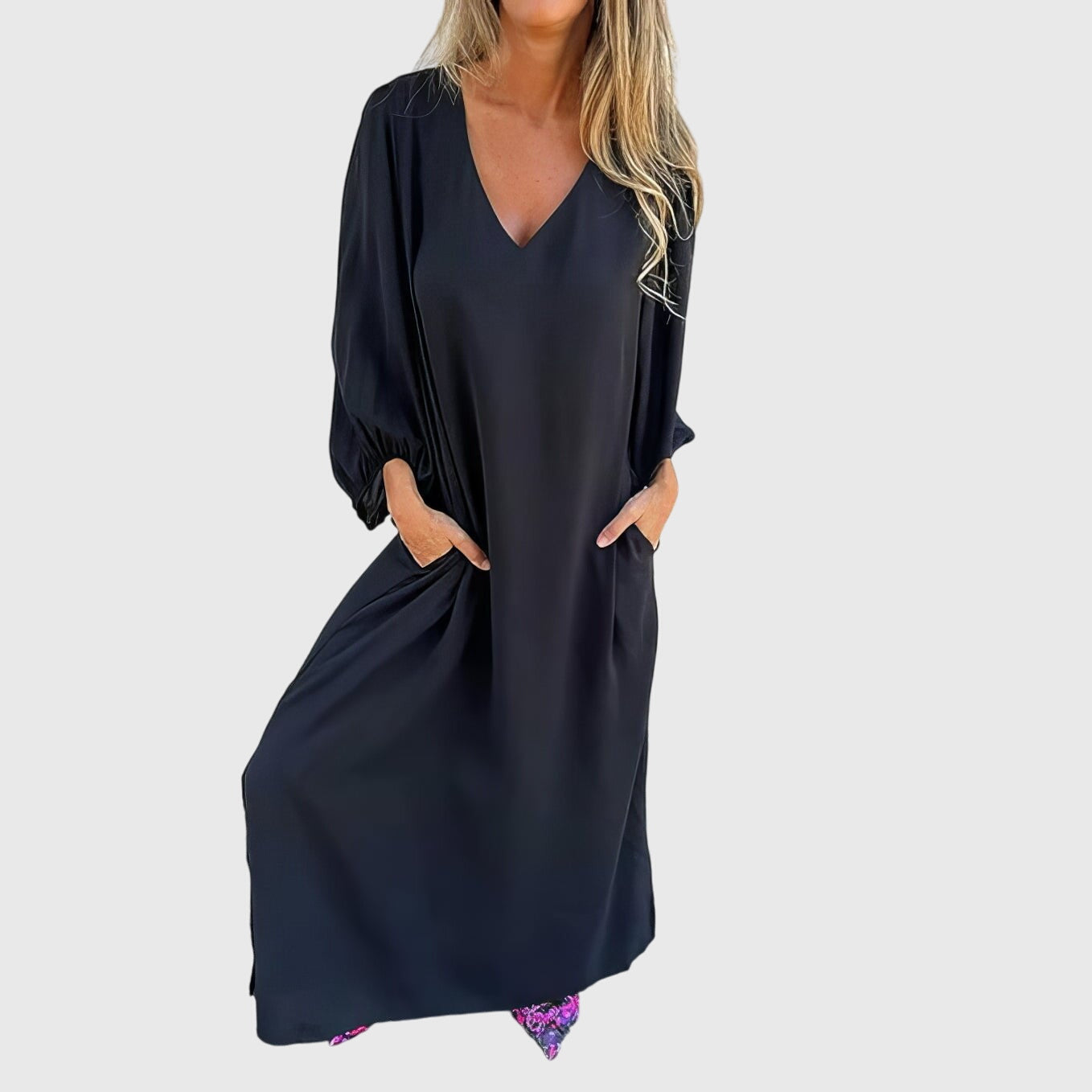 Carol - Boho Split Maxi Dress with Pockets