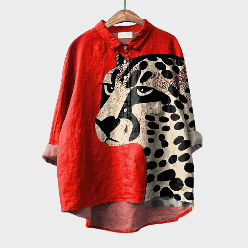 Nala leopard print elegant summer blouse
