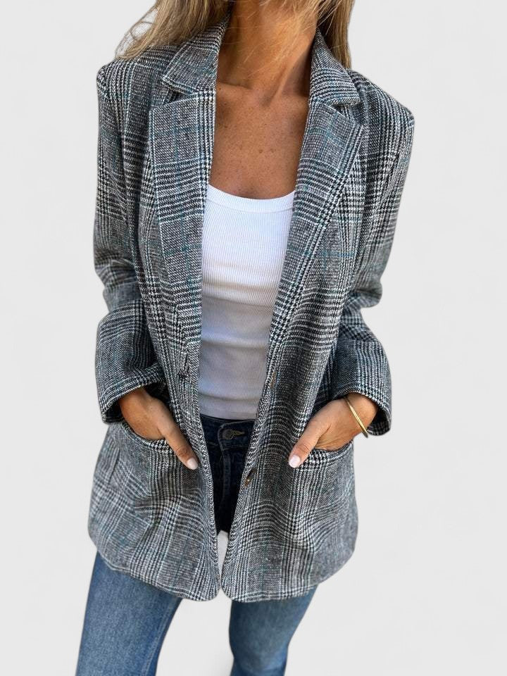 Soralyetta - Plaid Cozy Winter Blazer