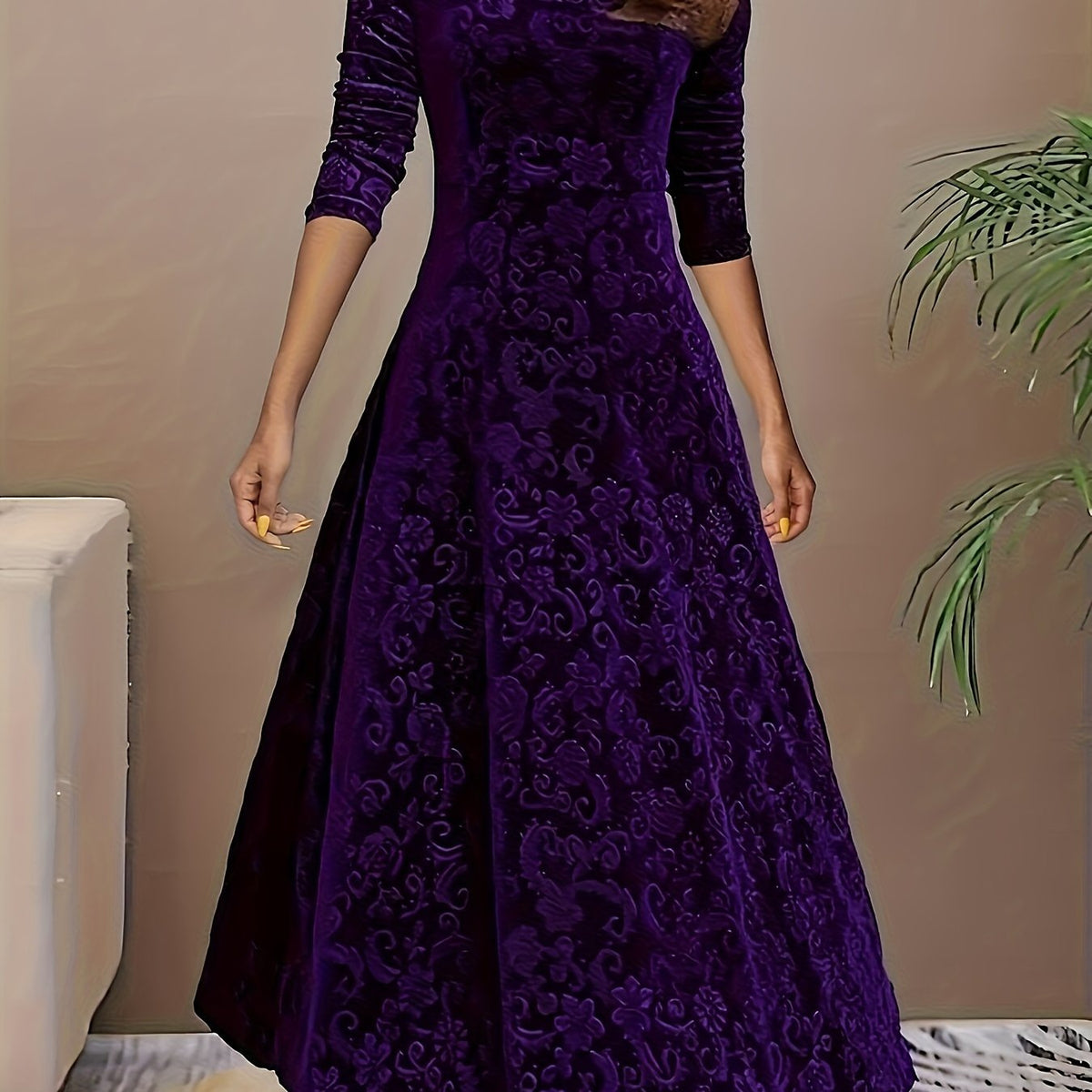 Dorothy | Patterned Square-Neck Maxi Dress