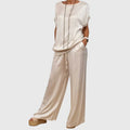 Kayla women elegant two-piece set with loose shirt and wide-leg trousers