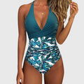 Emilie elegant V-neck one-piece swimsuit with a graceful neckline design
