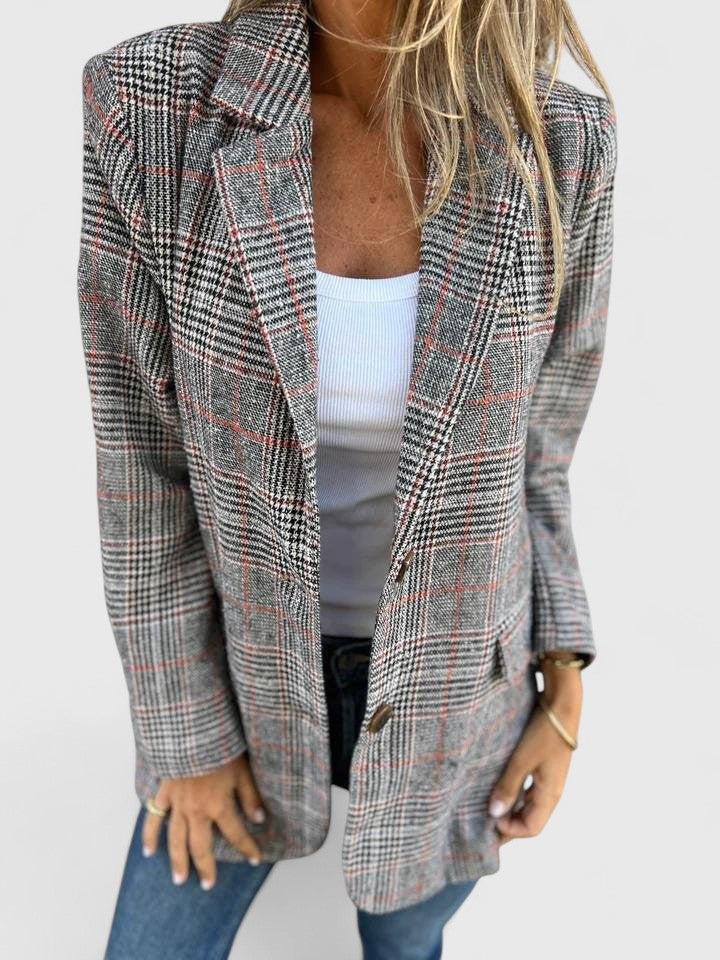 Soralyetta - Plaid Cozy Winter Blazer