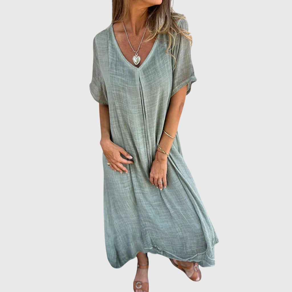 Fiona - Lightweight V-Neck Casual Dress