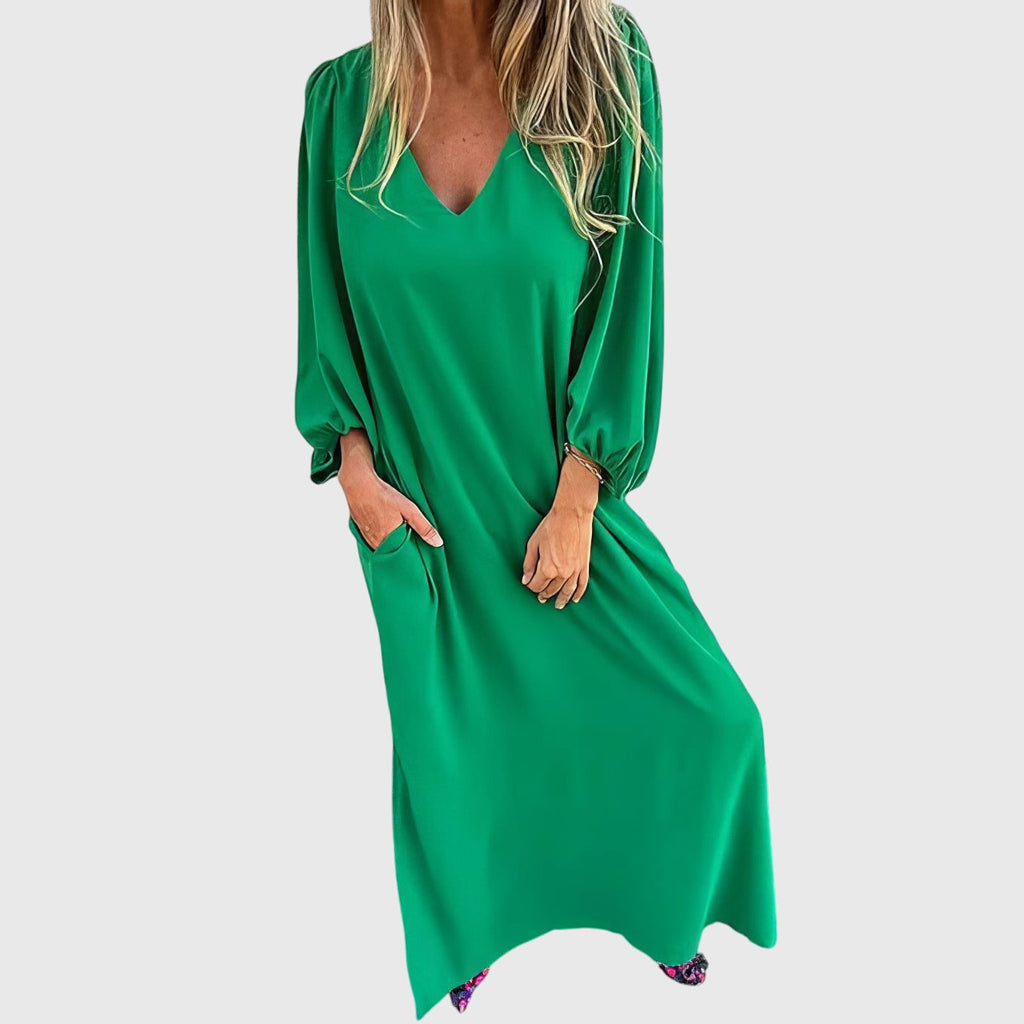 Carol - Boho Split Maxi Dress with Pockets