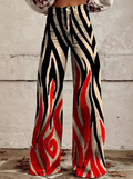 Fabiana boho printed wide-leg pants with high elastic waist