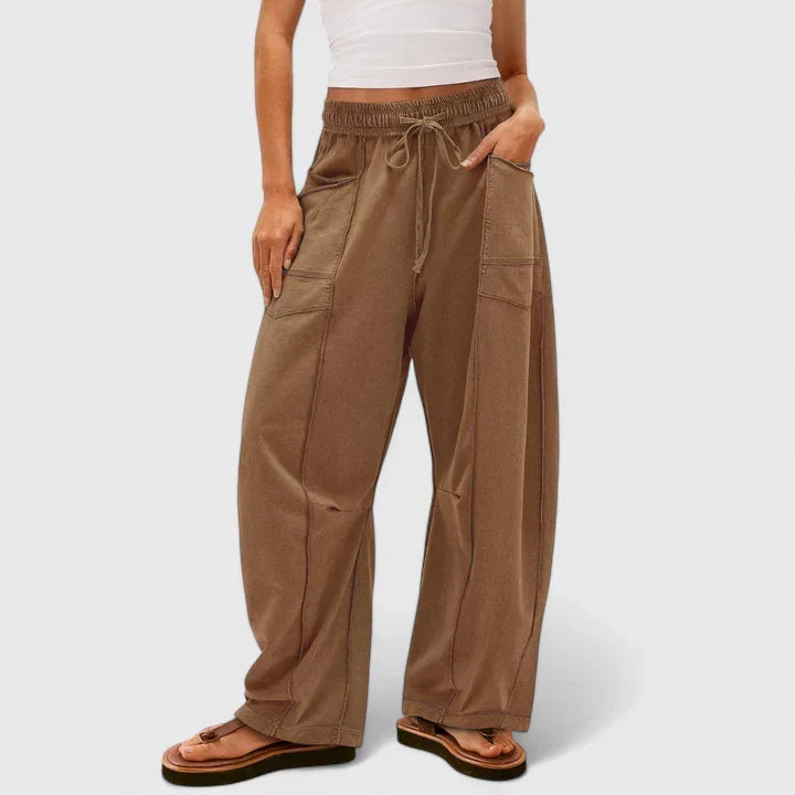 Maelle wide-leg comfortable pants with relaxed fluid drape