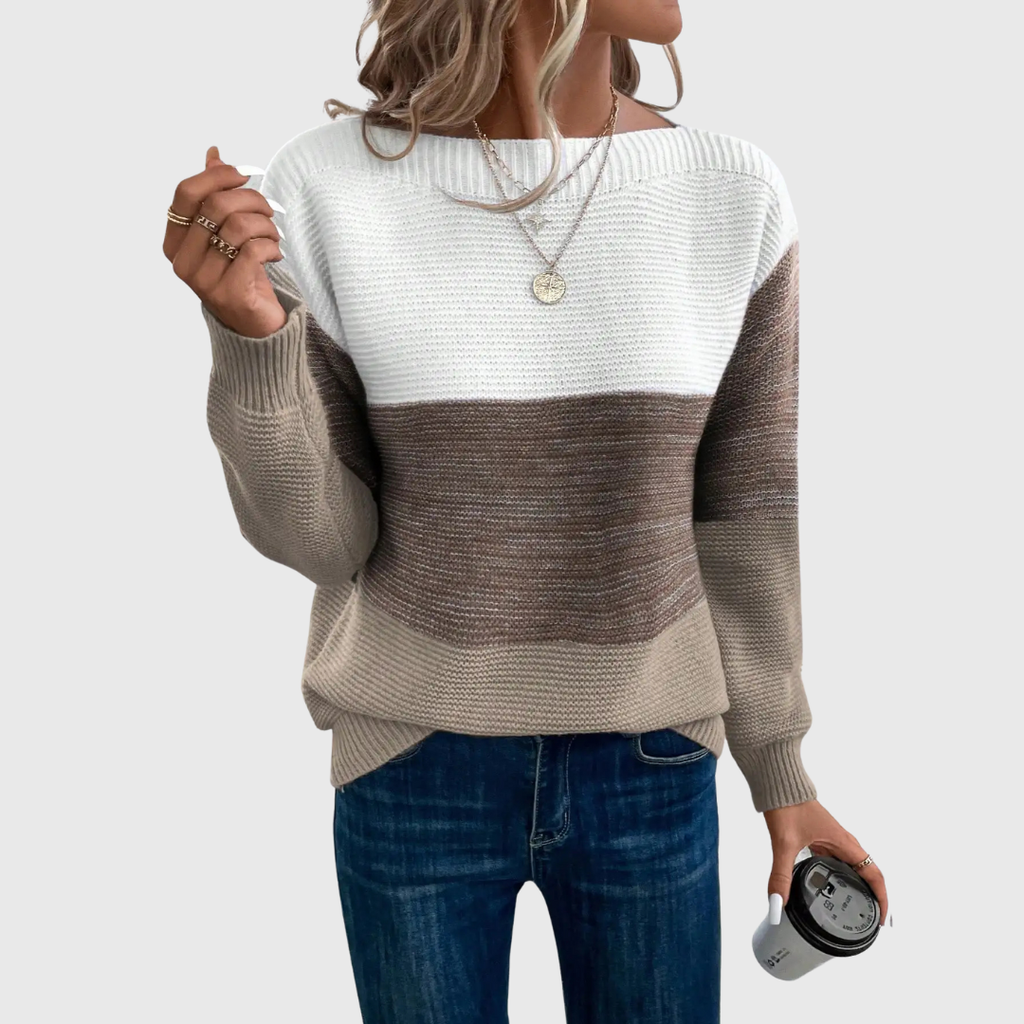 Grace comfortable ombre gradient knit sweater