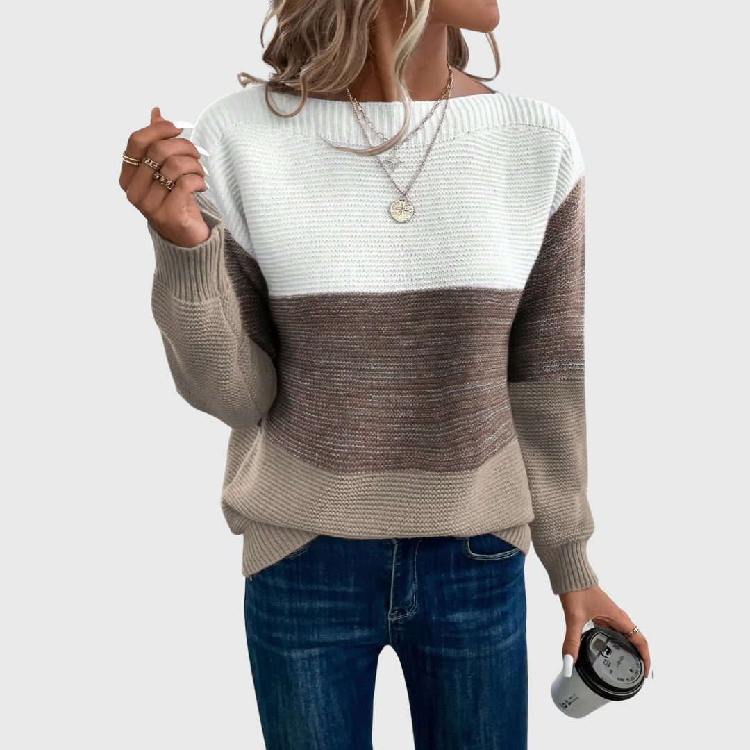 Grace comfortable ombre gradient knit sweater