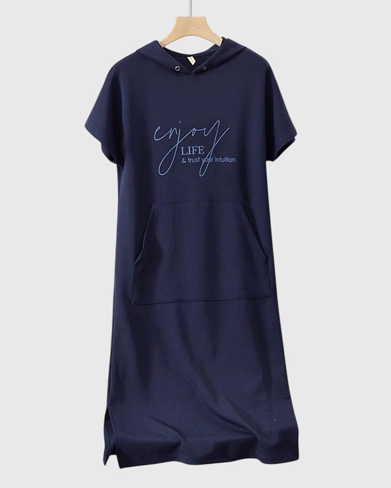 Marlowe - Casual Hooded Sweatshirt Dress