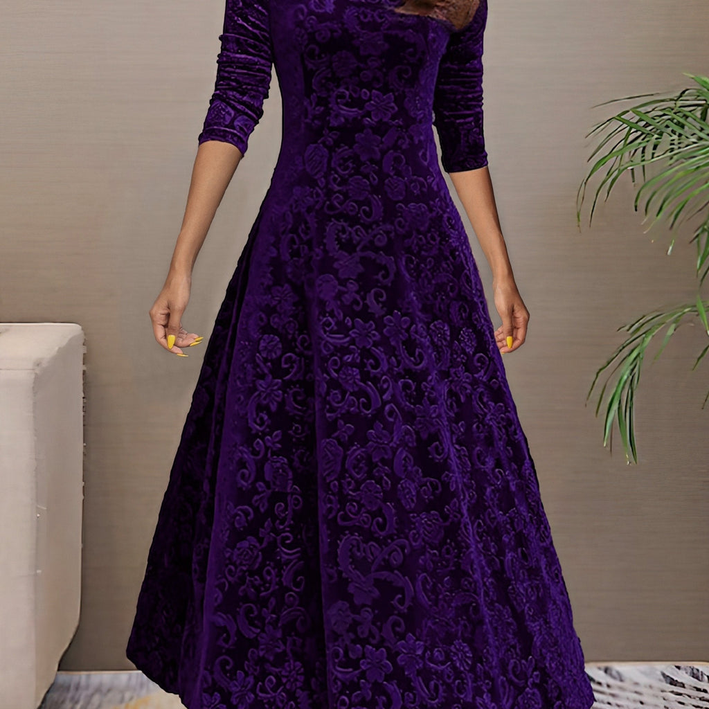 Nancy | Velvet Holiday Elegance Dress
