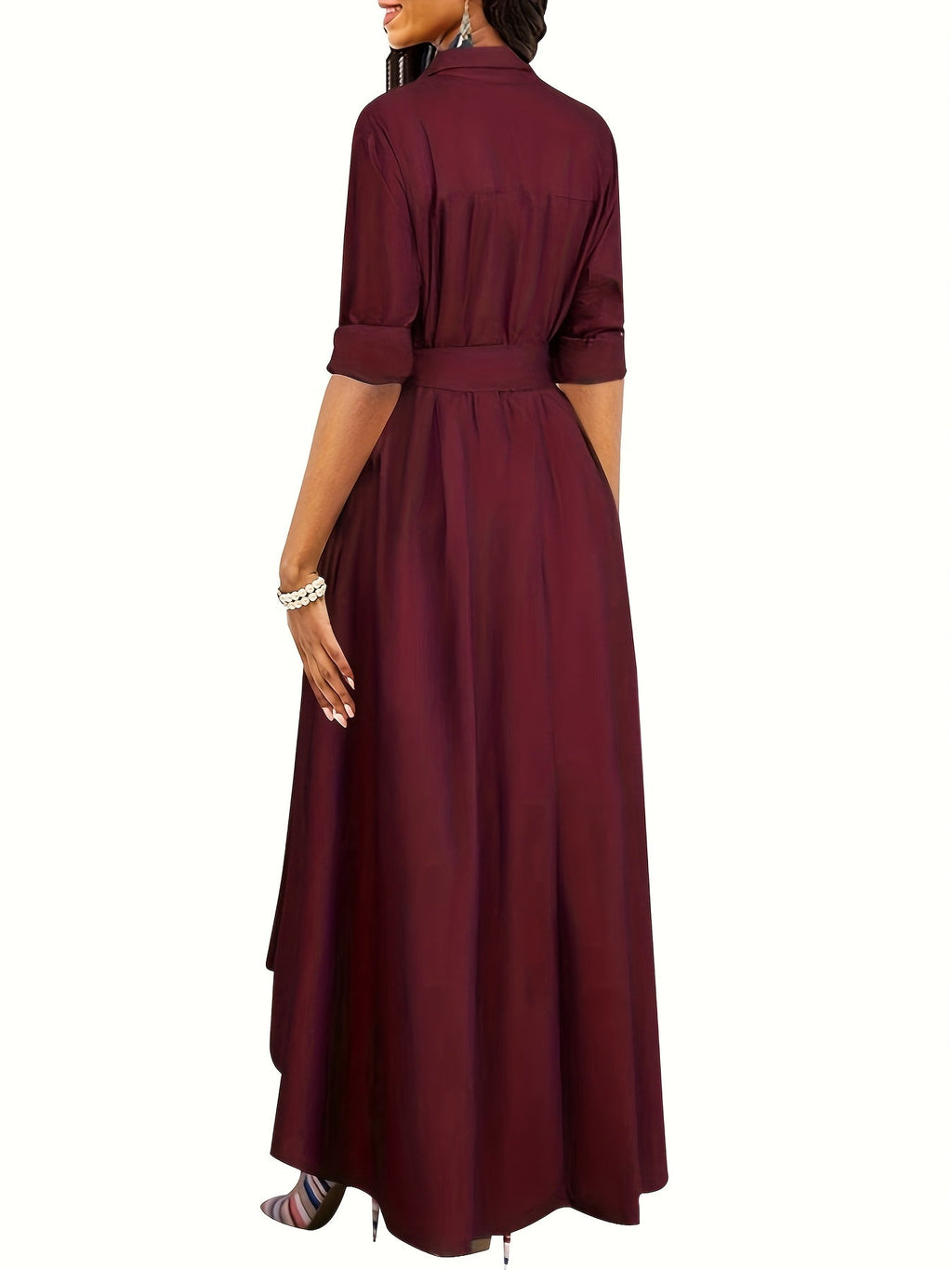 Marianne | Button-Front Holiday Maxi Dress