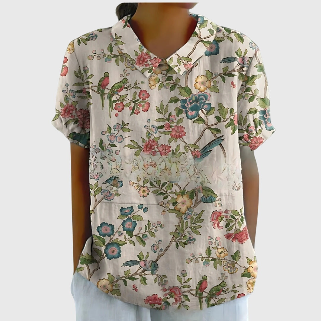 Élise - Casual Floral Breathable Blouse