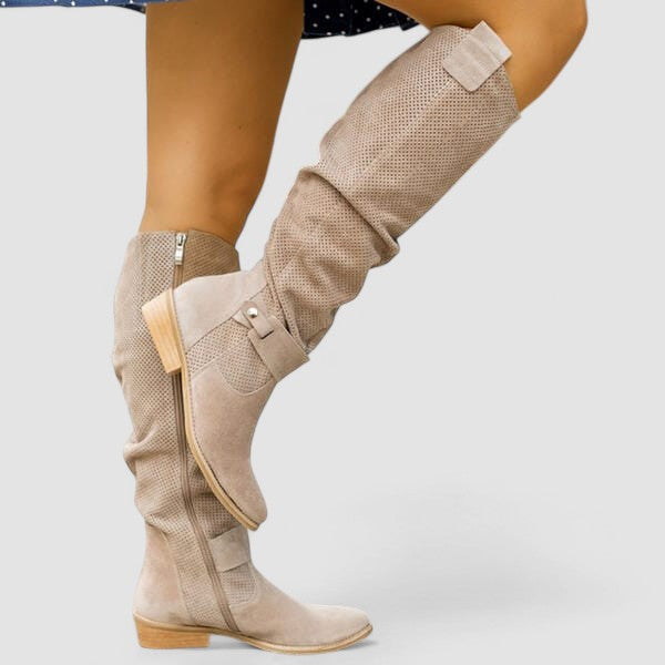 Elise - Suede Western Boots