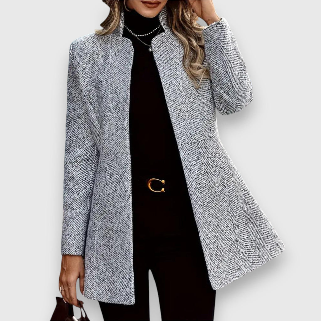 Manon Mizari tailored silhouette blazer styled with formal trousers