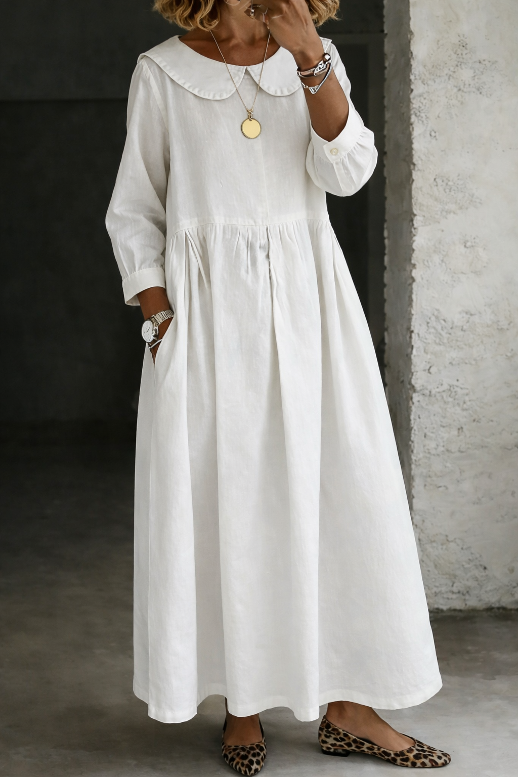Manon - Peter Pan Collar Denim Dress