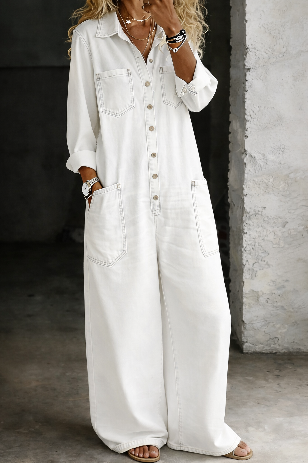 Roxane - Casual Denim Jumpsuit