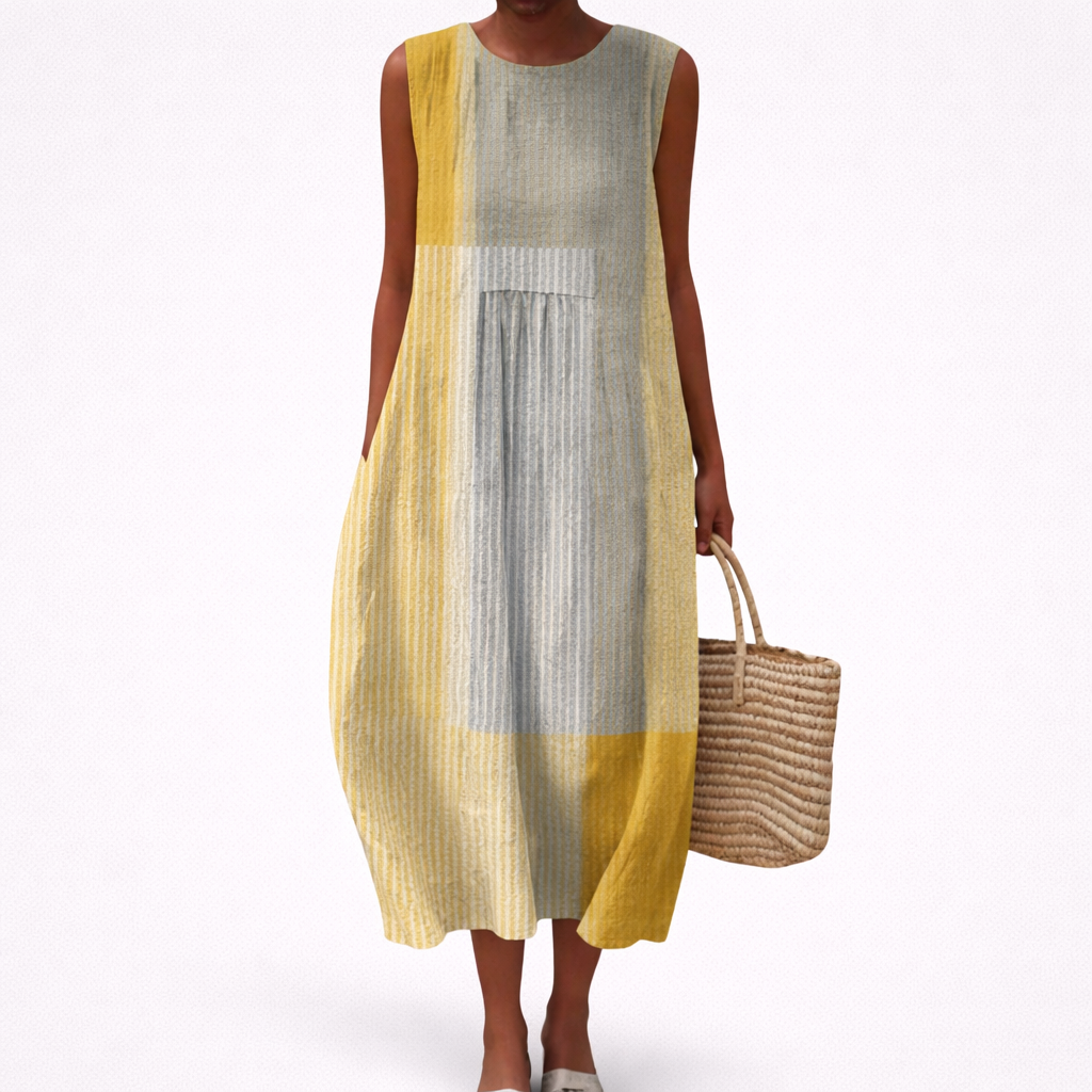 Joy sleeveless printed summer dress