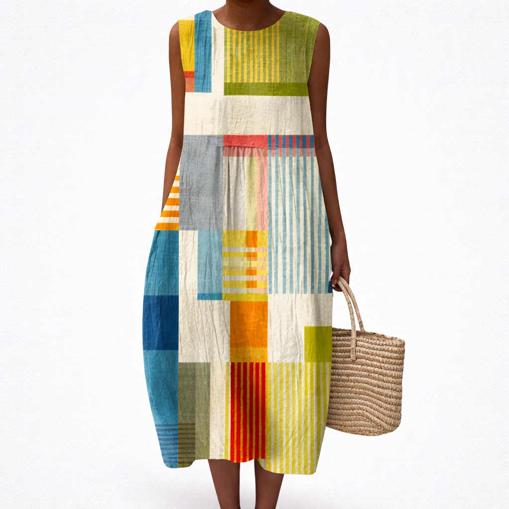 Lea sleeveless printed summer dress