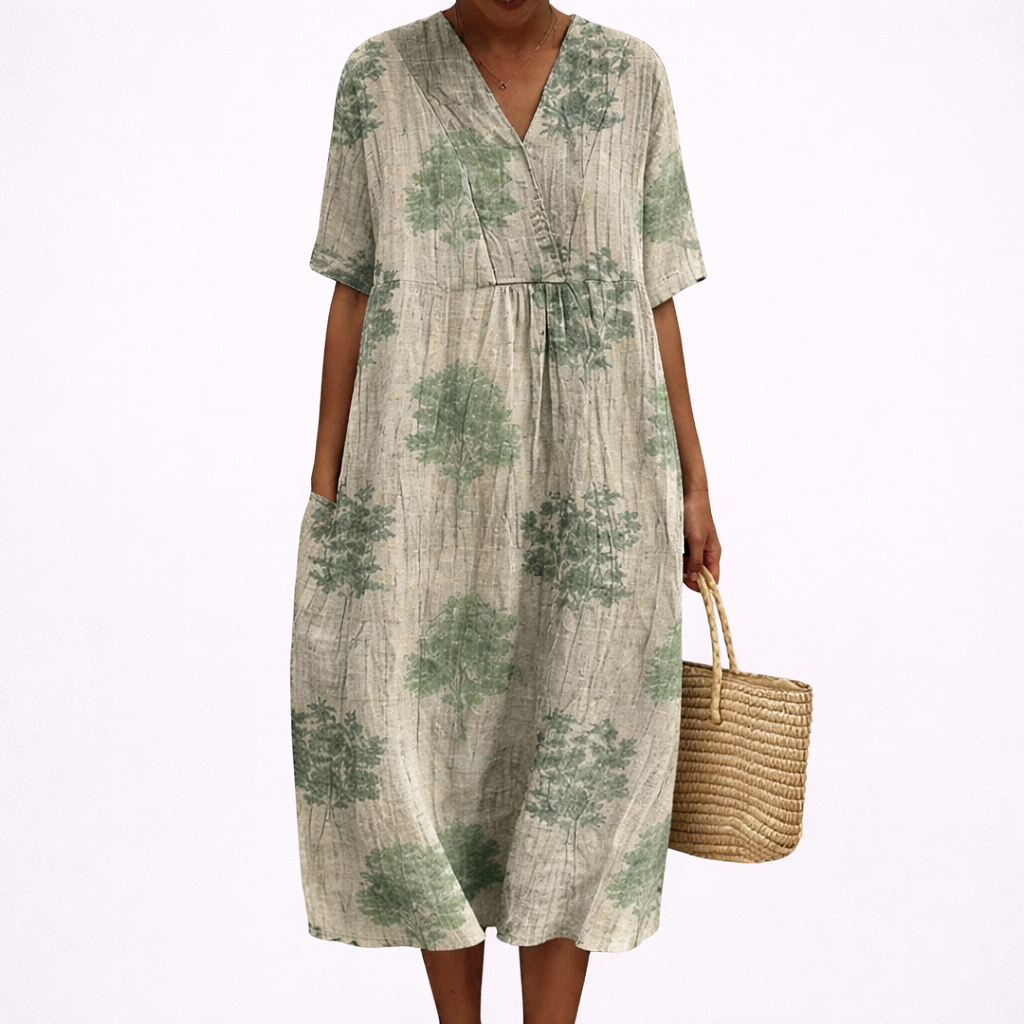 Beatrice printed short sleeve summer dress