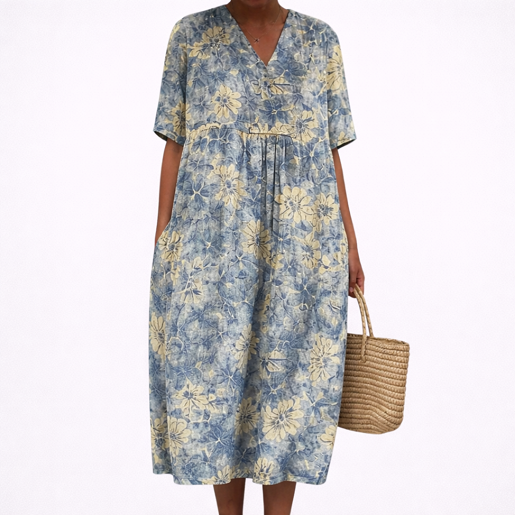 Delphine printed short sleeve summer dress