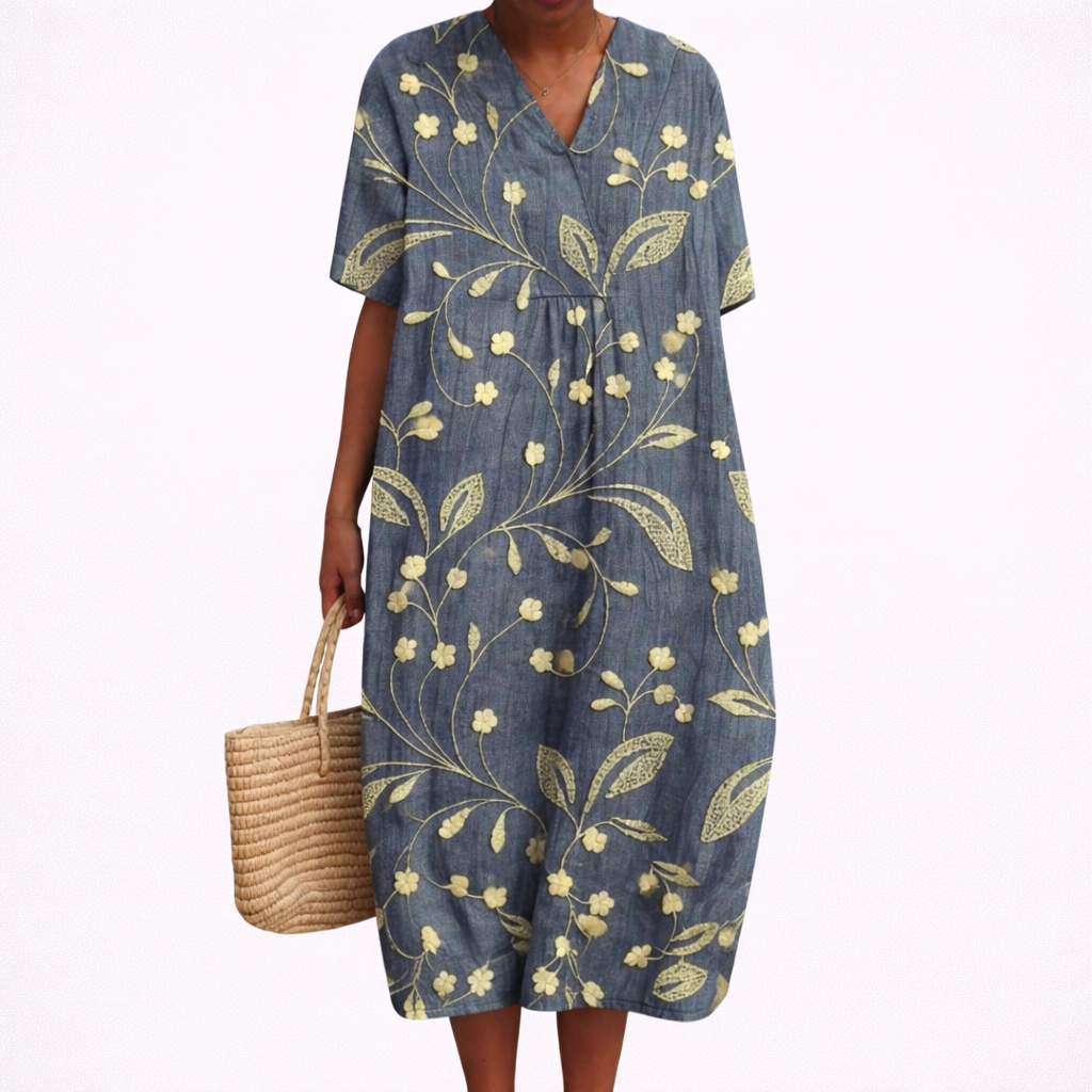 Isaline printed short sleeve summer dress