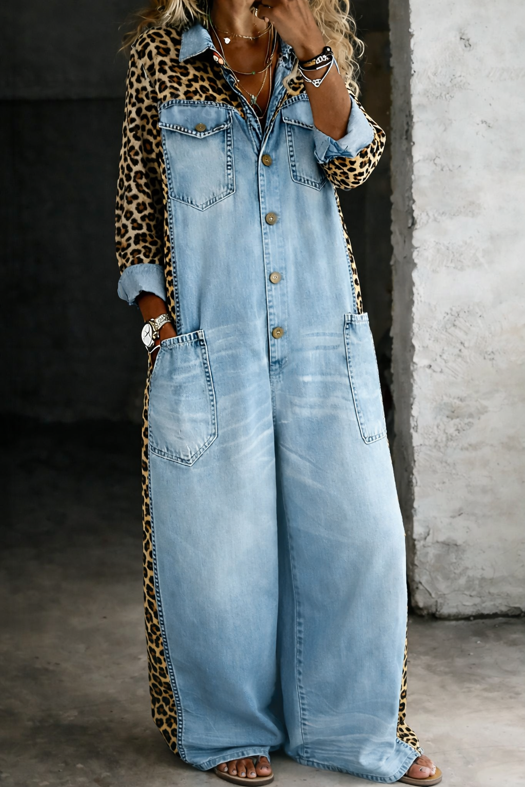Maelle - Denim Shirt Jumpsuit