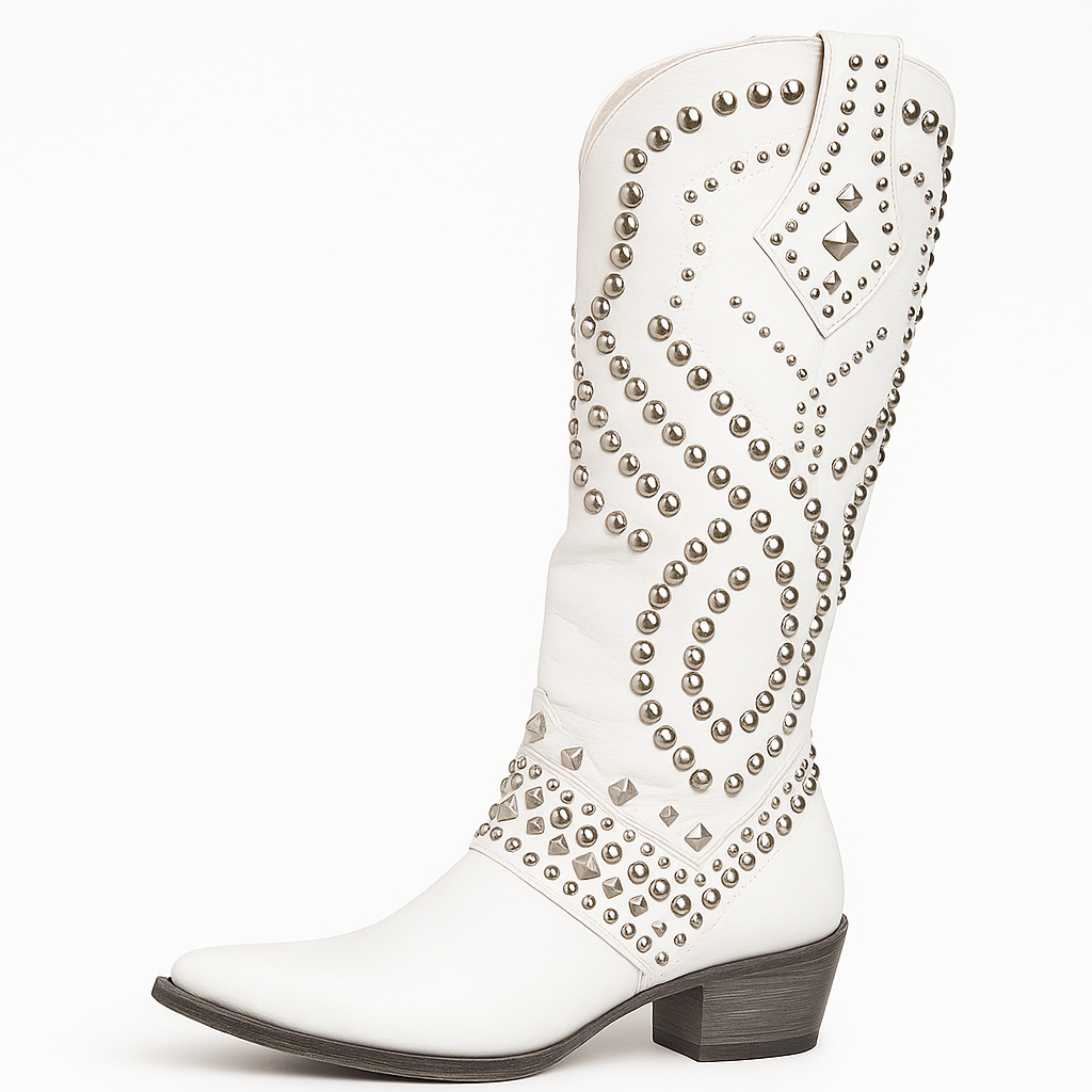 Ines - Studded Tall Western Boots