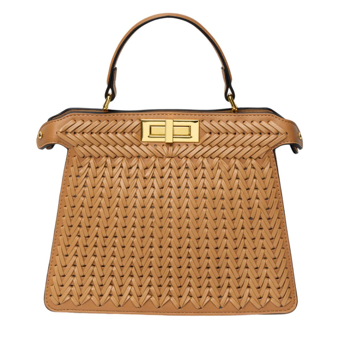 Lou valencia woven vegan leather satchel