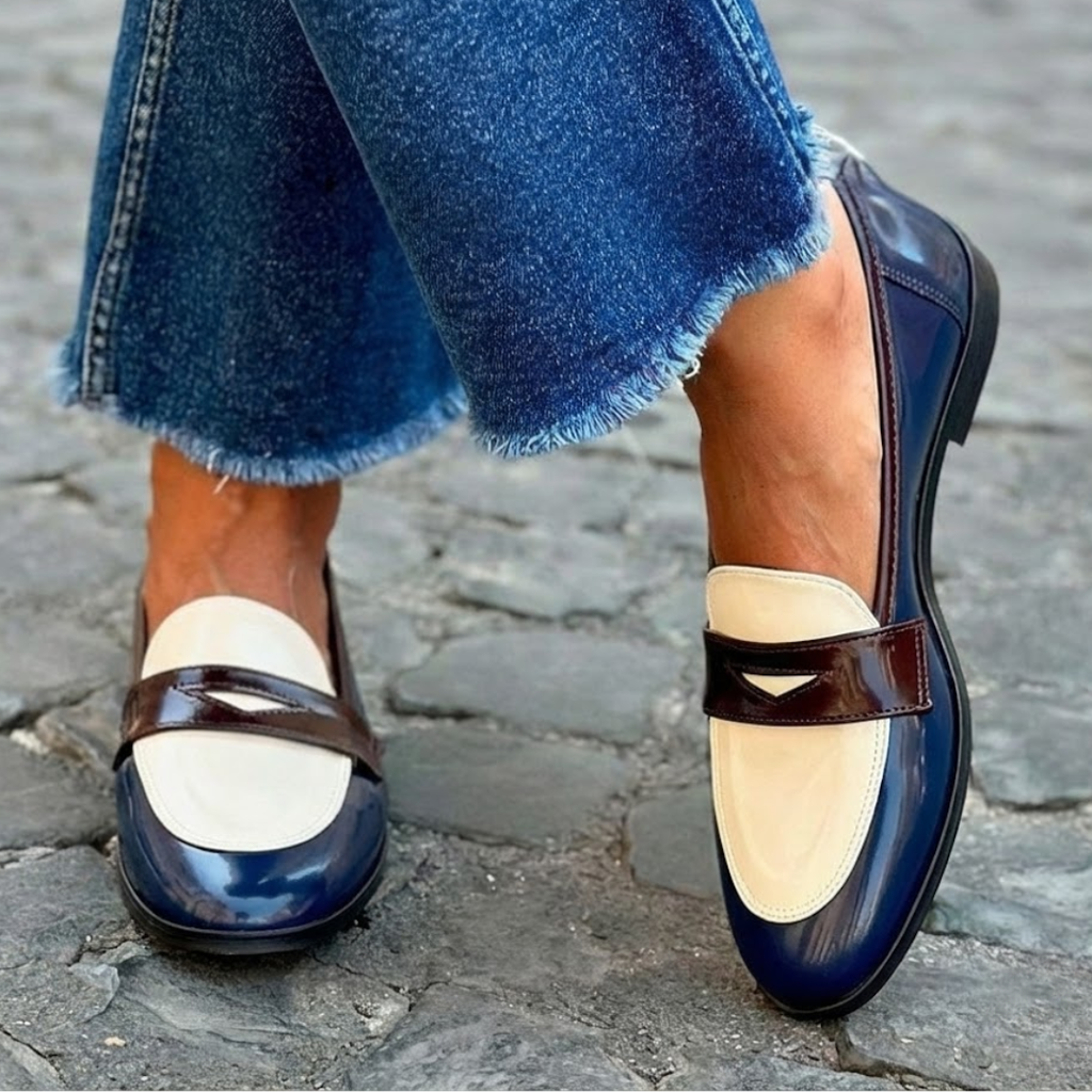 Claudia - Two Tone Contrast Loafers