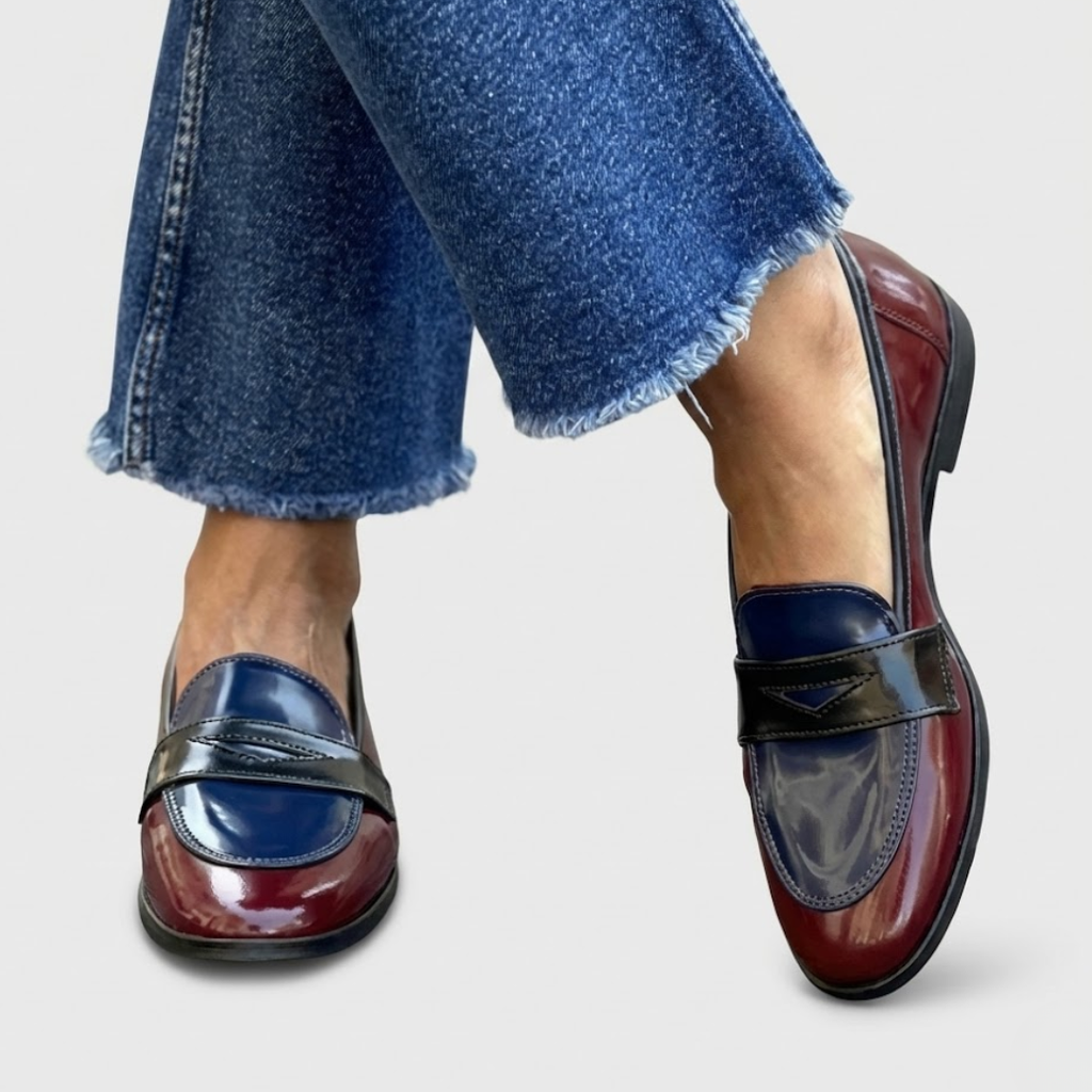 Claudia - Two Tone Contrast Loafers
