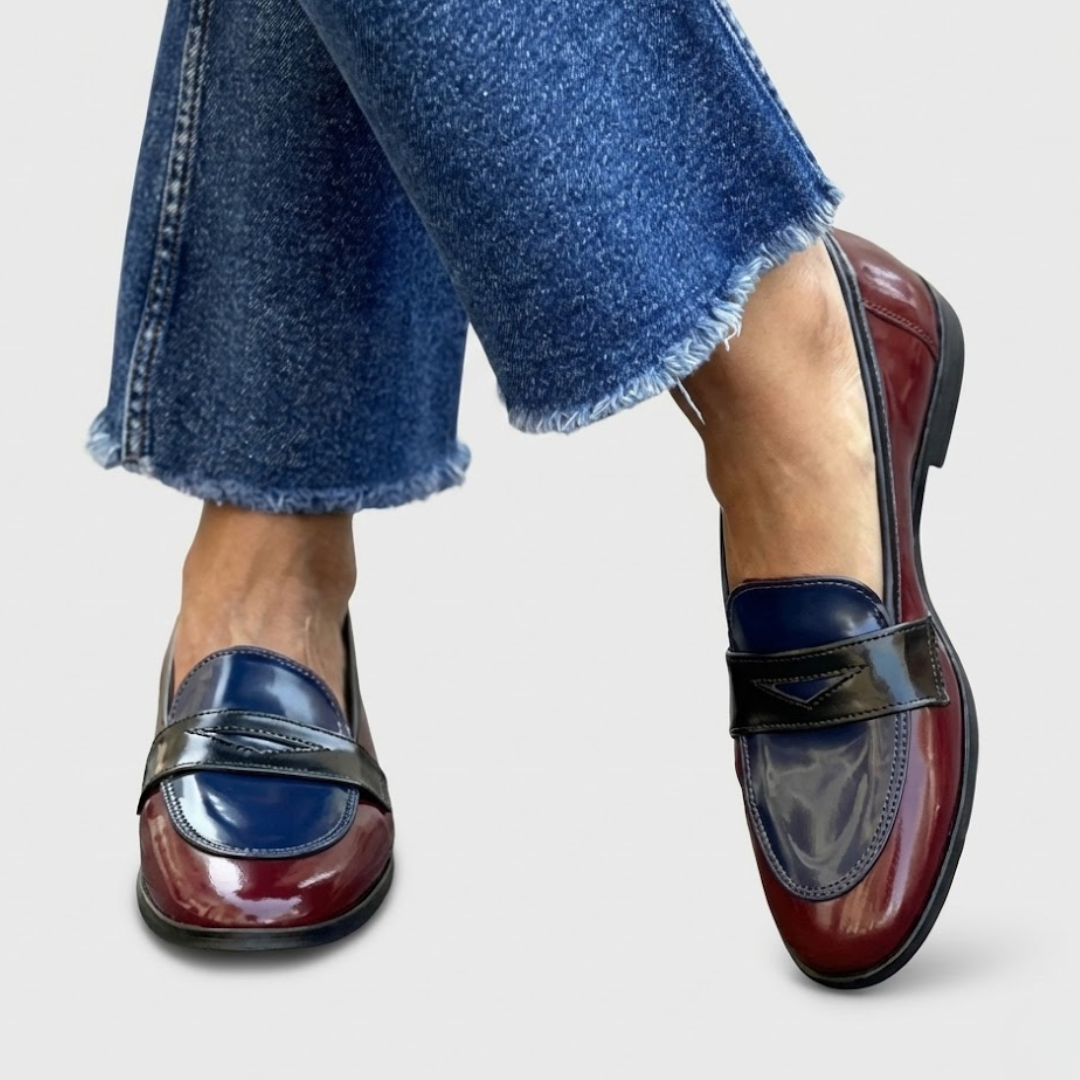 Claudia - Two Tone Contrast Loafers