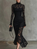 Monica | Lace Fishtail Maxi Dress