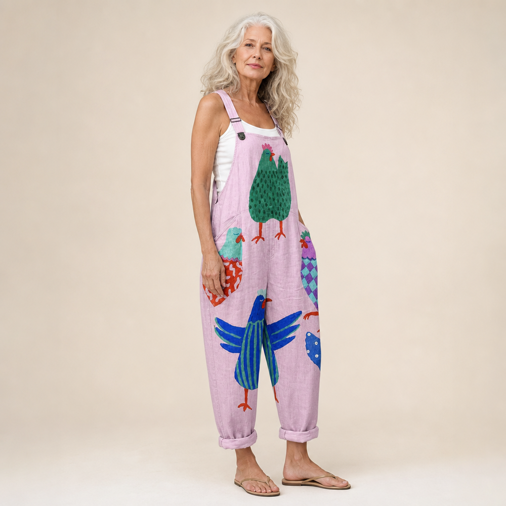 Celestine - Radiant Artistic Pastel Pink Overalls