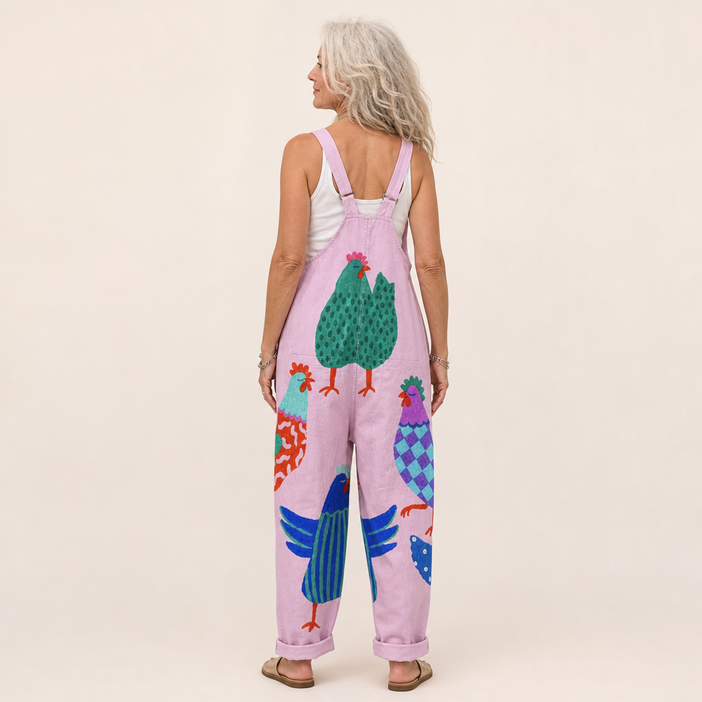 Celestine - Radiant Artistic Pastel Pink Overalls
