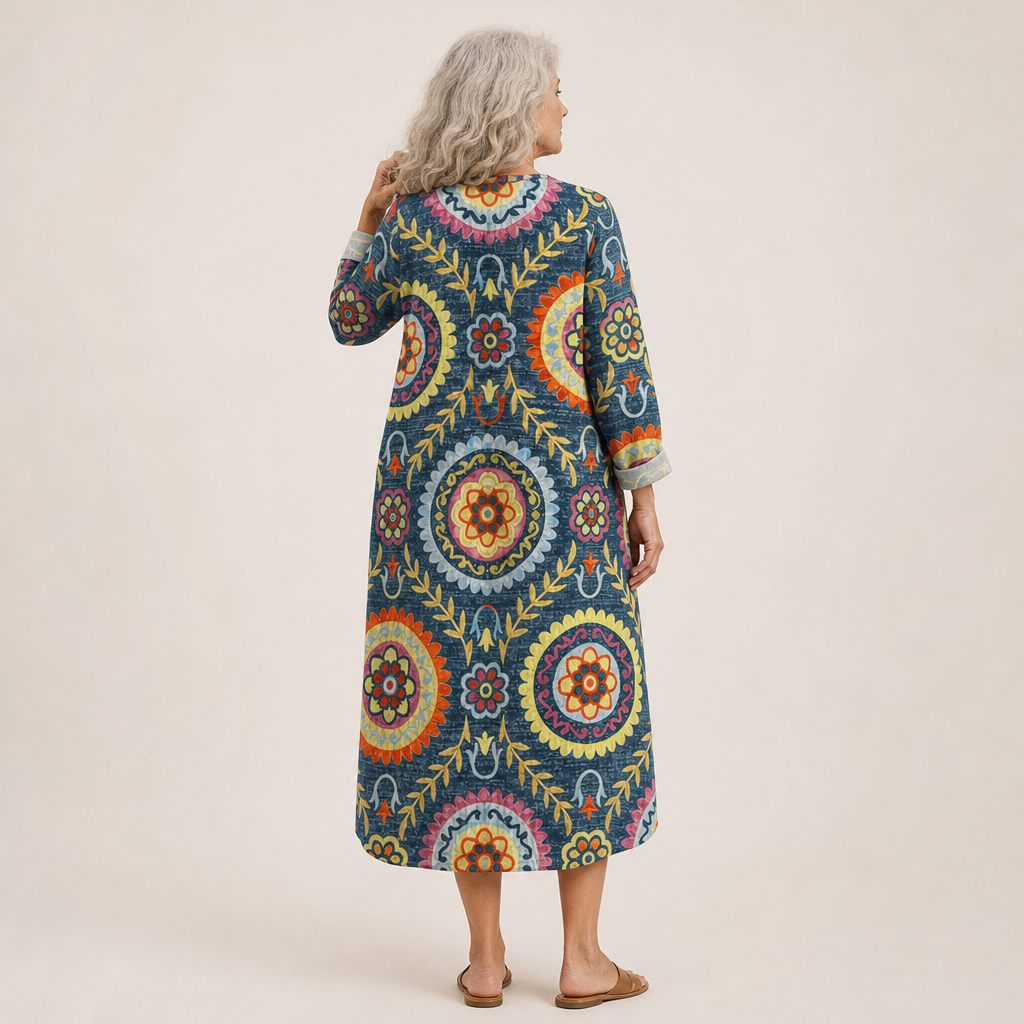 Amelie - Flattering Printed Summer Dress
