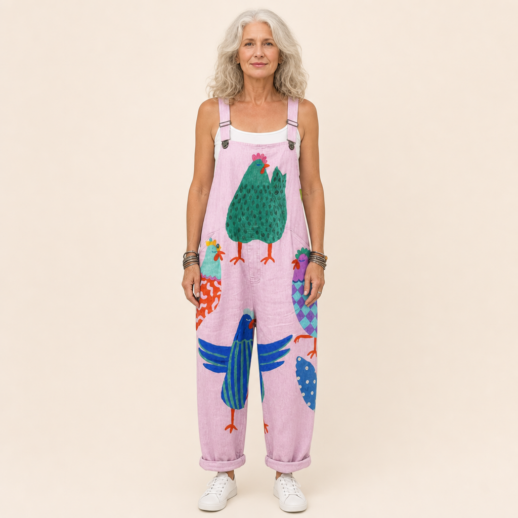 Celestine - Radiant Artistic Pastel Pink Overalls