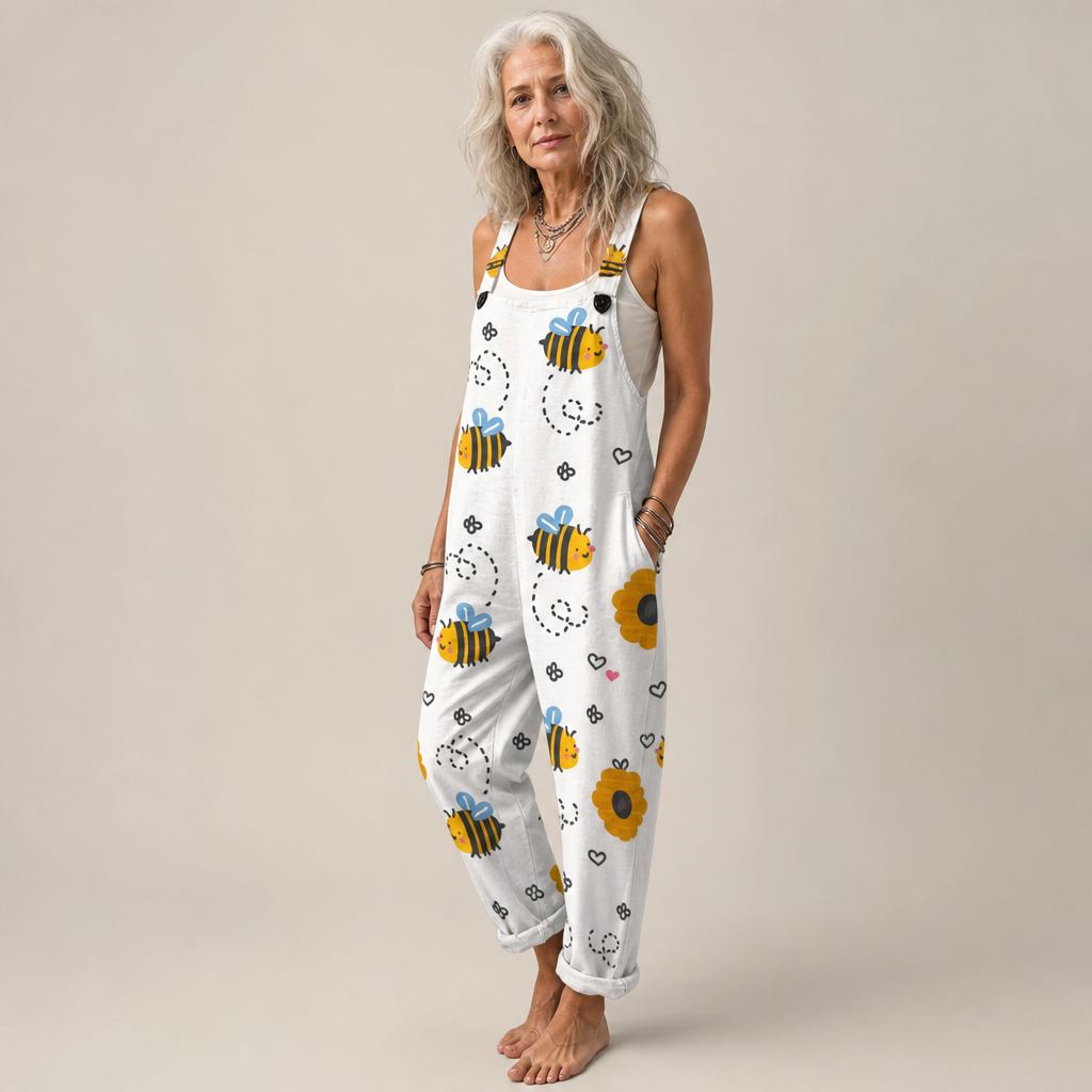 Victoire - Meadow Bee Print Overalls