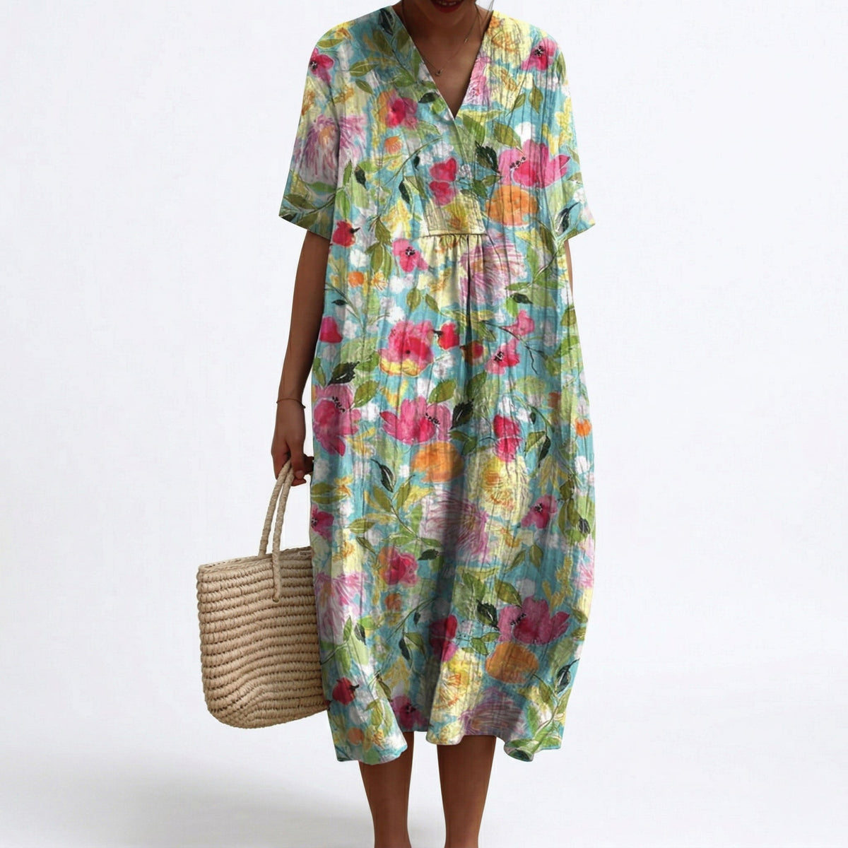 Agathe printed short sleeve summer dress